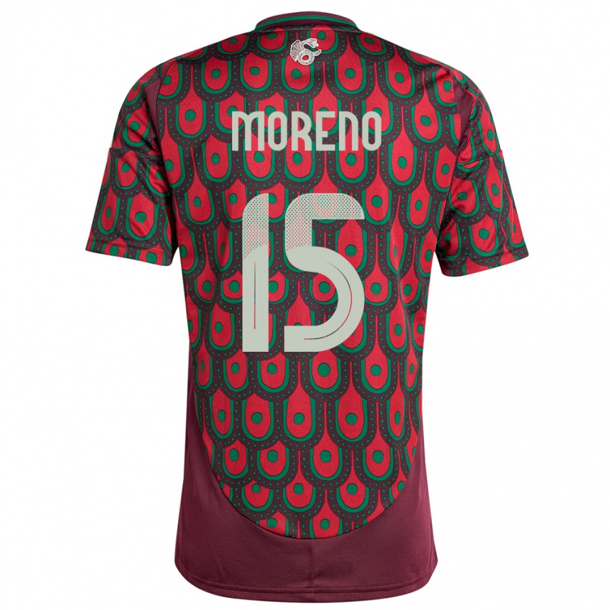 Men Football Mexico Hector Moreno #15 Maroon Home Jersey 24-26 T-Shirt Australia