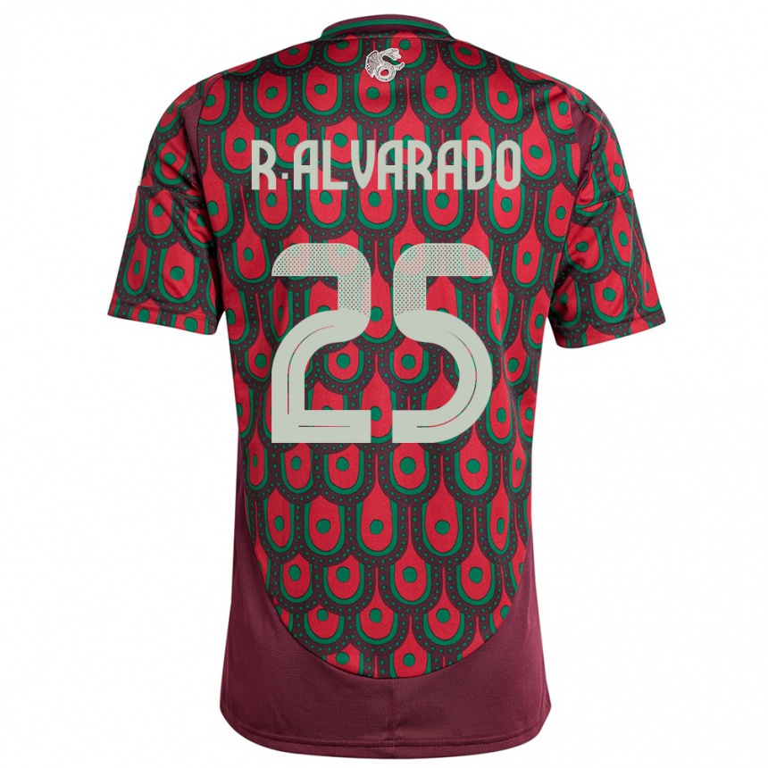 Men Football Mexico Roberto Alvarado #25 Maroon Home Jersey 24-26 T-Shirt Australia