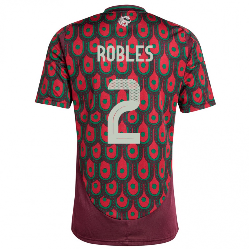 Men Football Mexico Kenti Robles #2 Maroon Home Jersey 24-26 T-Shirt Australia