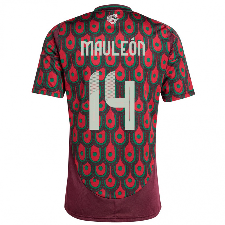 Men Football Mexico Natalia Mauleon #14 Maroon Home Jersey 24-26 T-Shirt Australia