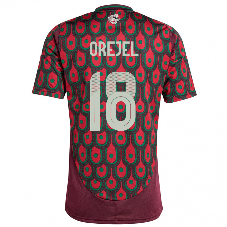 Men Football Mexico Jocelyn Orejel #18 Maroon Home Jersey 24-26 T-Shirt Australia