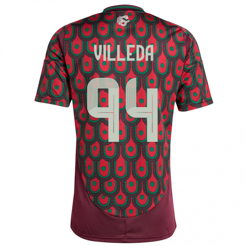 Men Football Mexico Melany Villeda #94 Maroon Home Jersey 24-26 T-Shirt Australia