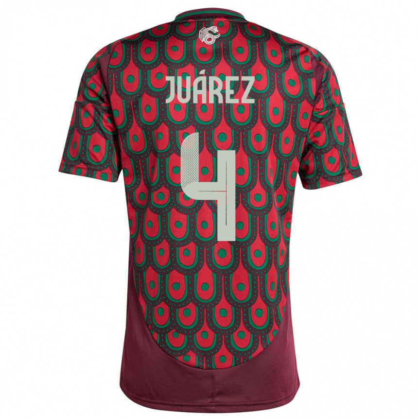 Men Football Mexico Ramon Juarez #4 Maroon Home Jersey 24-26 T-Shirt Australia