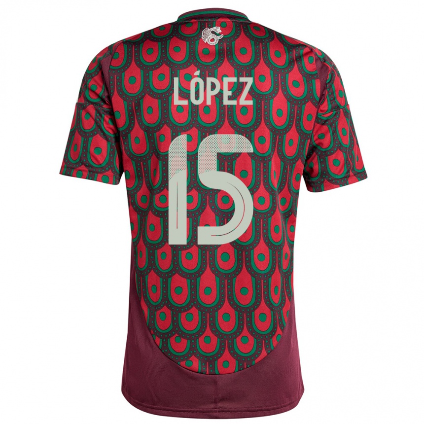 Men Football Mexico Everardo Lopez #15 Maroon Home Jersey 24-26 T-Shirt Australia