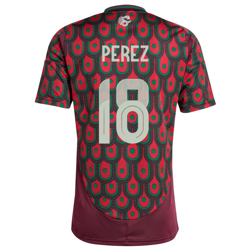 Men Football Mexico Jonathan Perez #18 Maroon Home Jersey 24-26 T-Shirt Australia