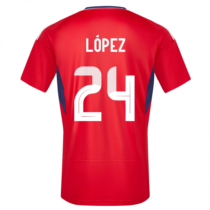 Men Football Costa Rica Douglas Lopez #24 Red Home Jersey 24-26 T-Shirt Australia