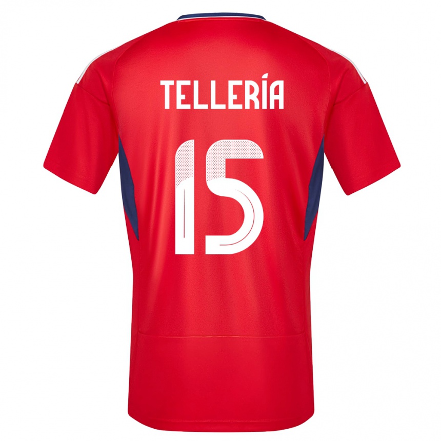 Men Football Costa Rica Jostin Telleria #15 Red Home Jersey 24-26 T-Shirt Australia