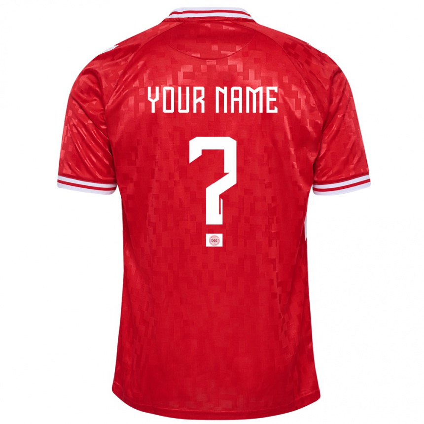 Men Football Denmark Your Name #0 Red Home Jersey 24-26 T-Shirt Australia