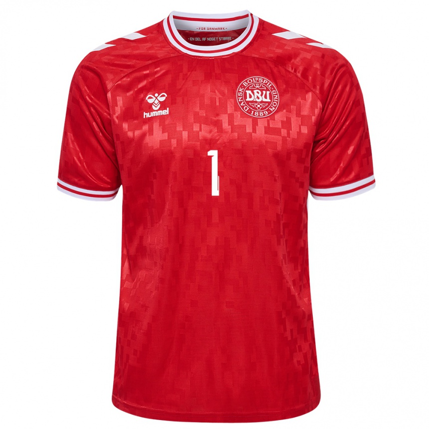 Men Football Denmark William Lykke #1 Red Home Jersey 24-26 T-Shirt Australia