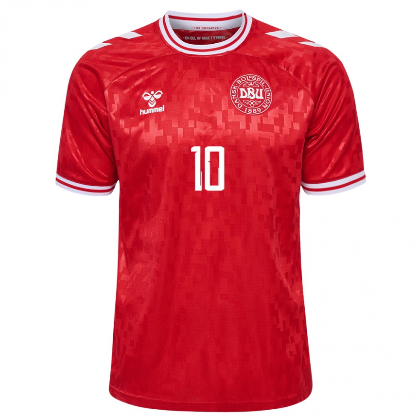 Men Football Denmark Matt O Riley #10 Red Home Jersey 24-26 T-Shirt Australia