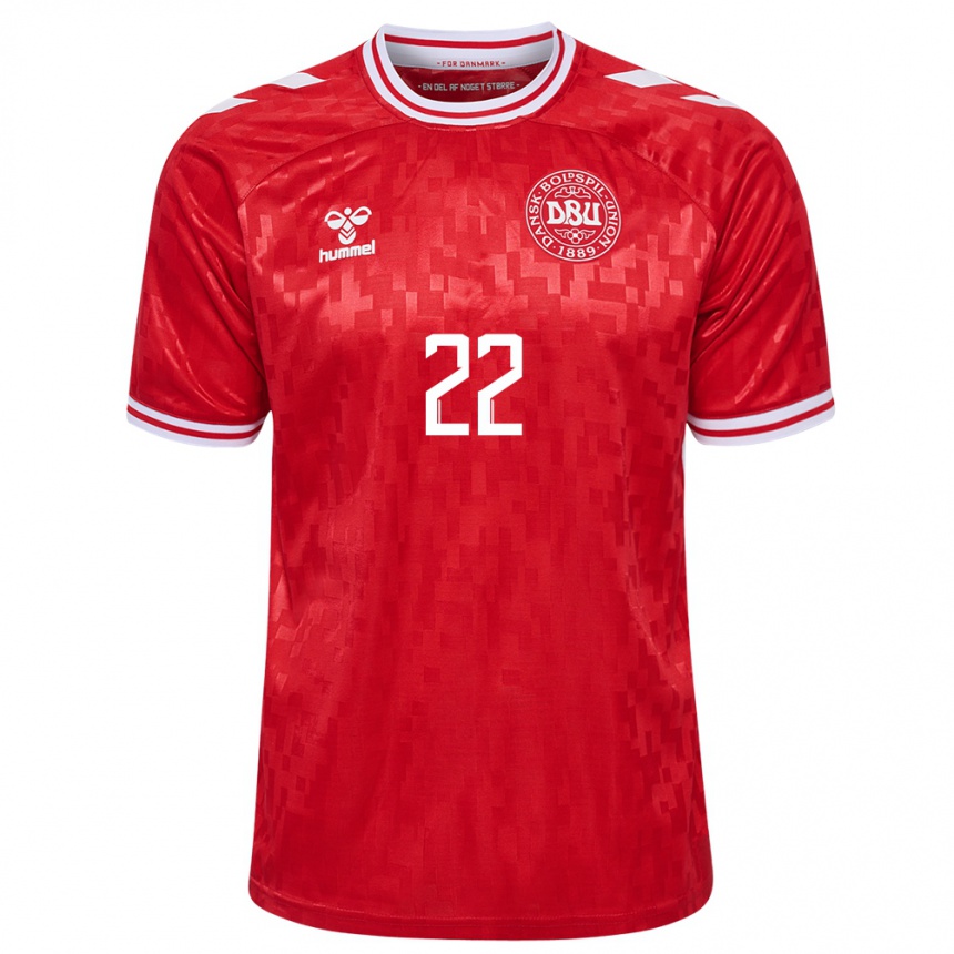 Men Football Denmark Maja Bay Ostergaard #22 Red Home Jersey 24-26 T-Shirt Australia