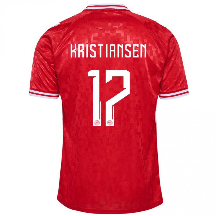 Men Football Denmark Victor Kristiansen #17 Red Home Jersey 24-26 T-Shirt Australia