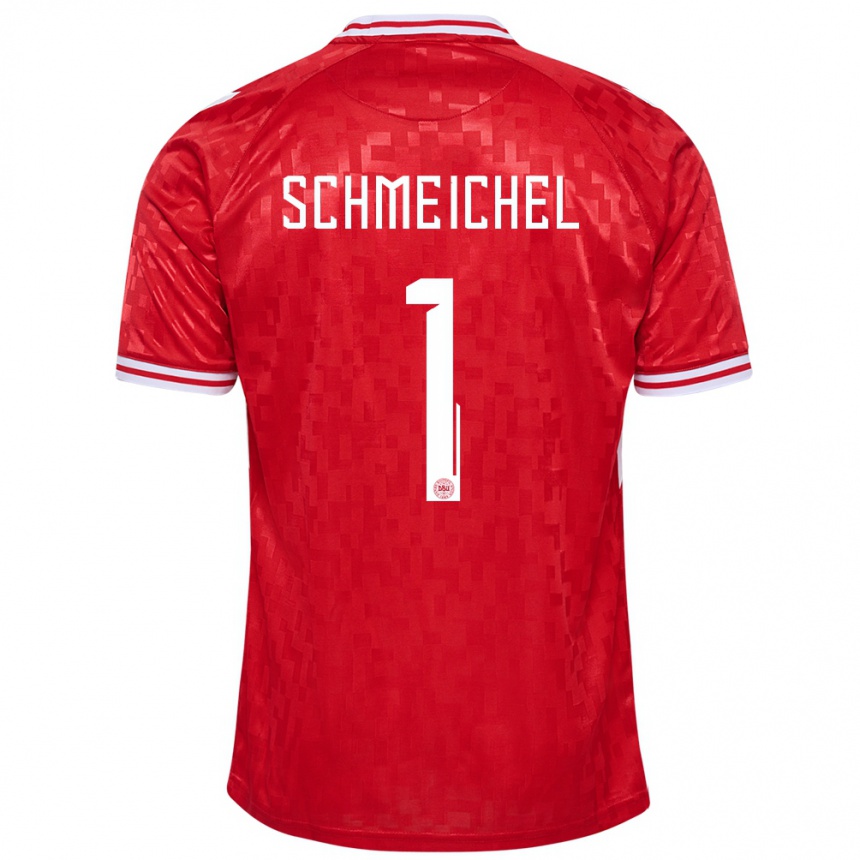 Men Football Denmark Kasper Schmeichel #1 Red Home Jersey 24-26 T-Shirt Australia