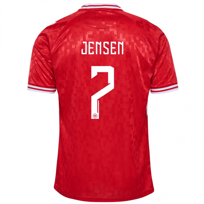 Men Football Denmark Mathias Jensen #7 Red Home Jersey 24-26 T-Shirt Australia