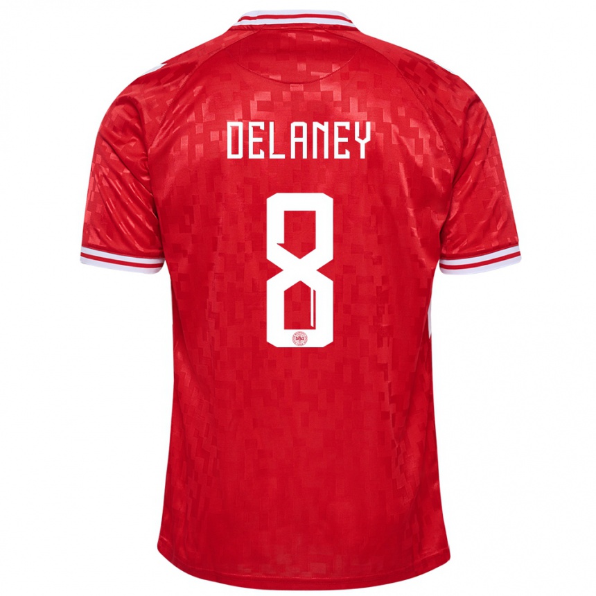 Men Football Denmark Thomas Delaney #8 Red Home Jersey 24-26 T-Shirt Australia