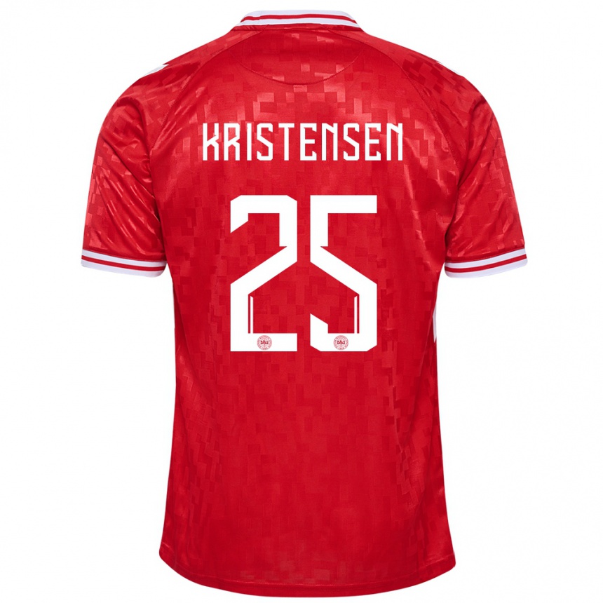 Men Football Denmark Rasmus Kristensen #25 Red Home Jersey 24-26 T-Shirt Australia