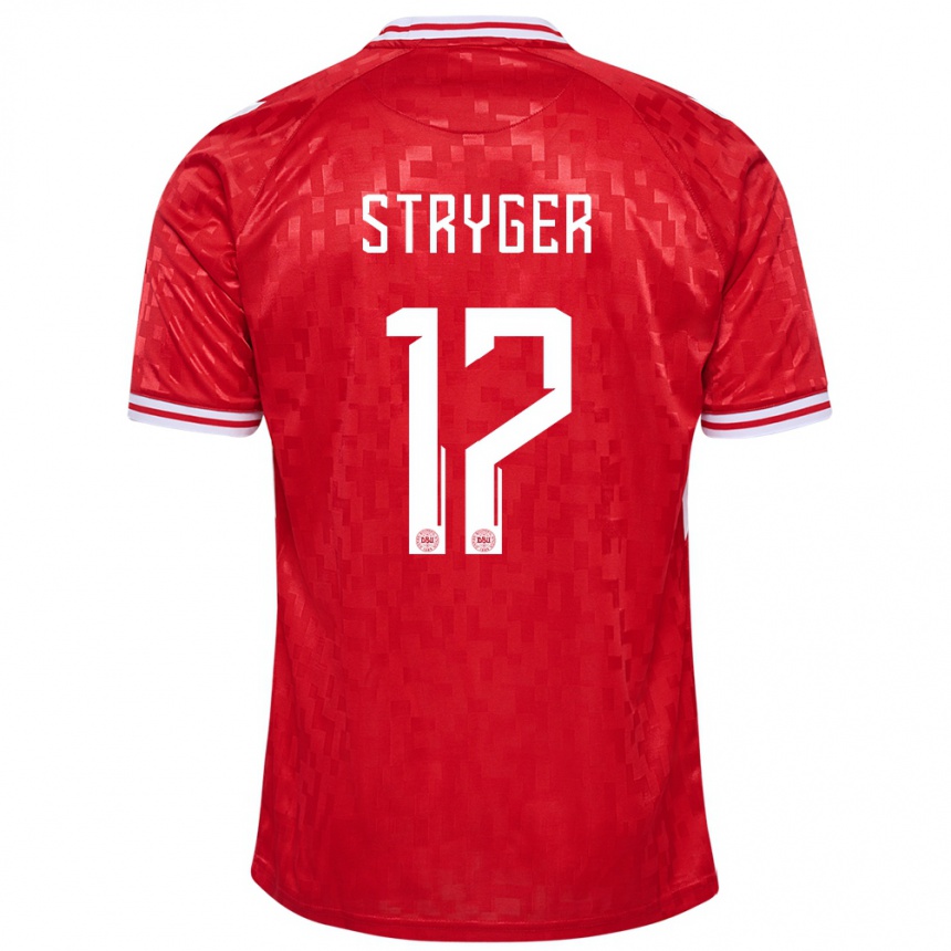 Men Football Denmark Jens Stryger Larsen #17 Red Home Jersey 24-26 T-Shirt Australia