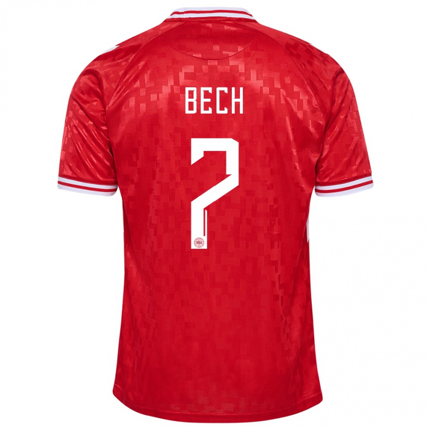 Men Football Denmark Tobias Bech #7 Red Home Jersey 24-26 T-Shirt Australia