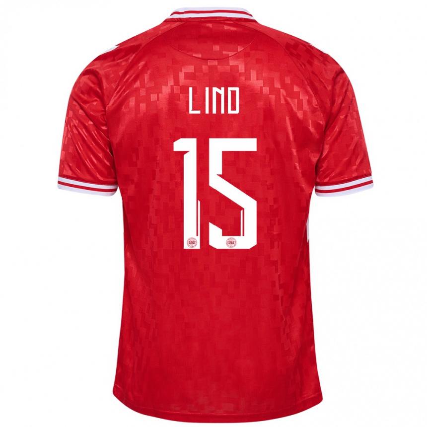 Men Football Denmark Victor Lind #15 Red Home Jersey 24-26 T-Shirt Australia