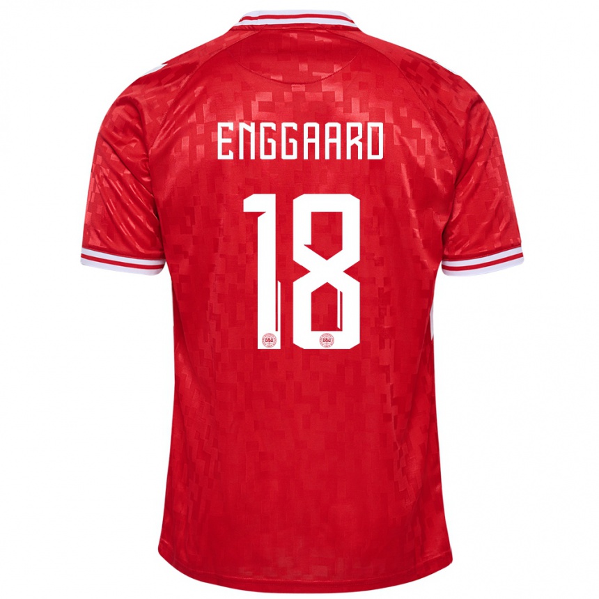 Men Football Denmark Mads Enggaard #18 Red Home Jersey 24-26 T-Shirt Australia