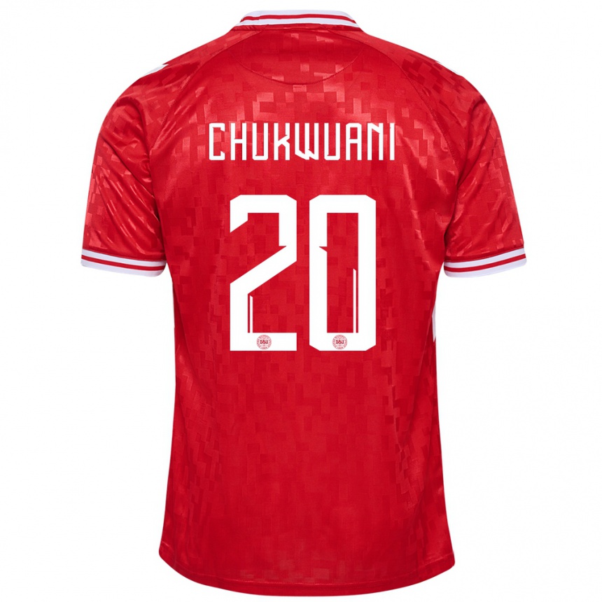 Men Football Denmark Tochi Chukwuani #20 Red Home Jersey 24-26 T-Shirt Australia