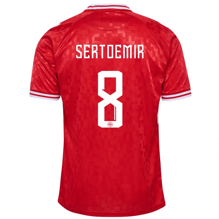 Men Football Denmark Zidan Sertdemir #8 Red Home Jersey 24-26 T-Shirt Australia