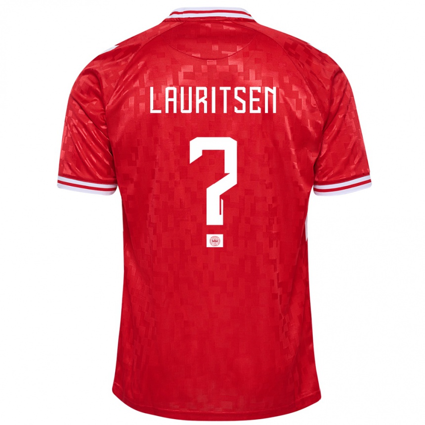 Men Football Denmark Mads Lauritsen #0 Red Home Jersey 24-26 T-Shirt Australia