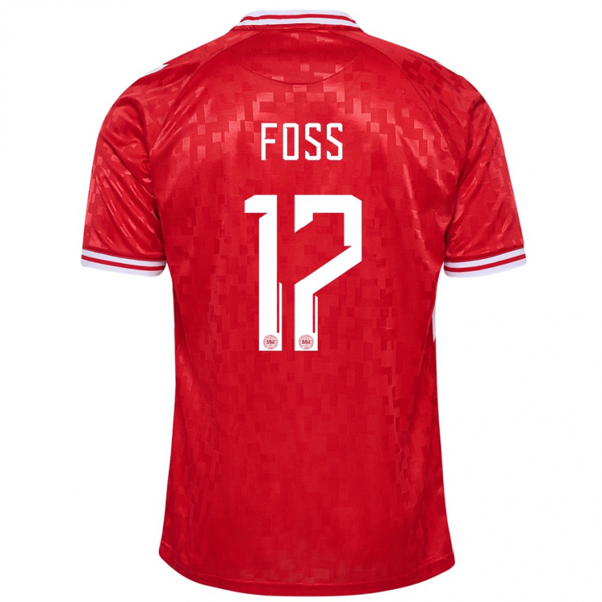 Men Football Denmark Jonathan Foss #17 Red Home Jersey 24-26 T-Shirt Australia