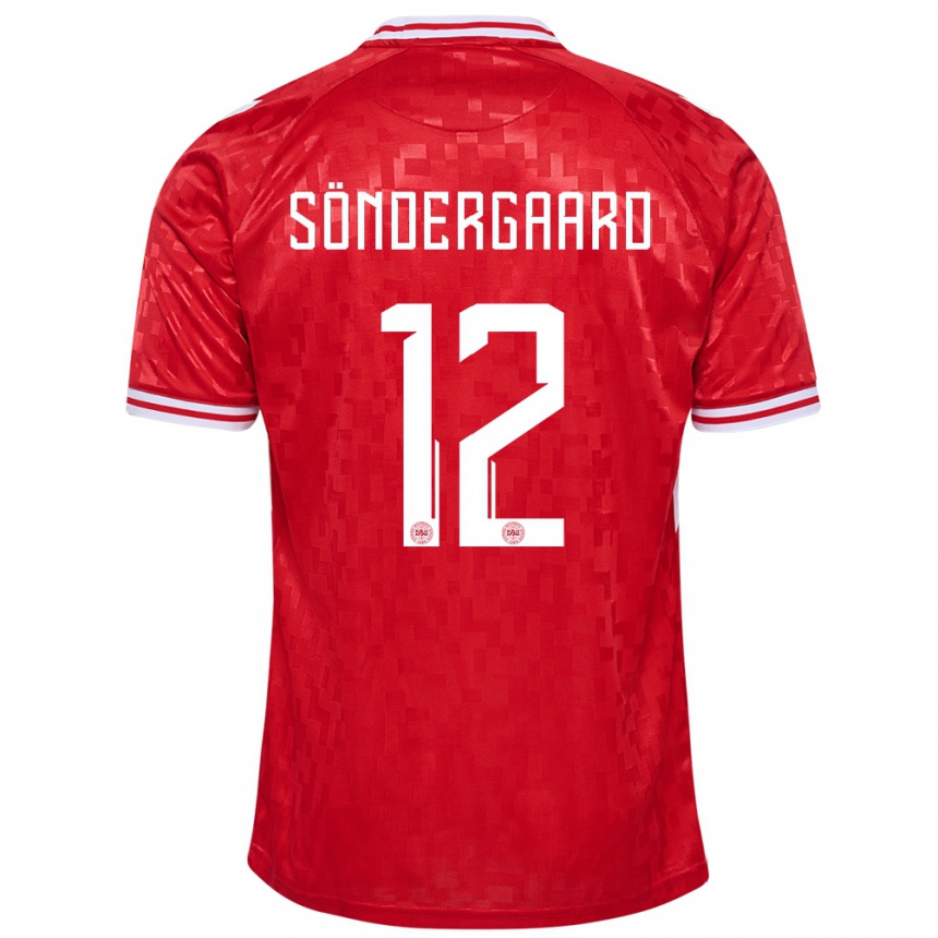 Men Football Denmark Philip Söndergaard #12 Red Home Jersey 24-26 T-Shirt Australia