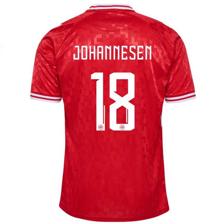 Men Football Denmark Sofus Johannesen #18 Red Home Jersey 24-26 T-Shirt Australia