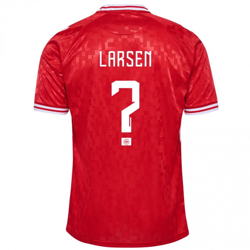 Men Football Denmark Sander Larsen #0 Red Home Jersey 24-26 T-Shirt Australia