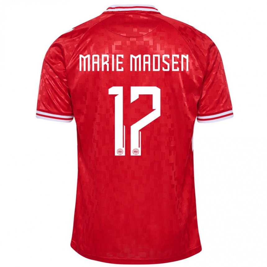 Men Football Denmark Rikke Marie Madsen #17 Red Home Jersey 24-26 T-Shirt Australia