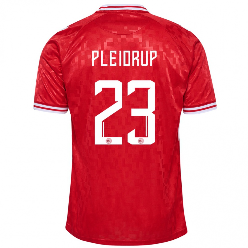 Men Football Denmark Caroline Pleidrup #23 Red Home Jersey 24-26 T-Shirt Australia