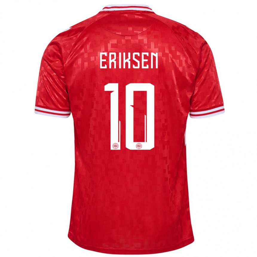 Men Football Denmark Christian Eriksen #10 Red Home Jersey 24-26 T-Shirt Australia