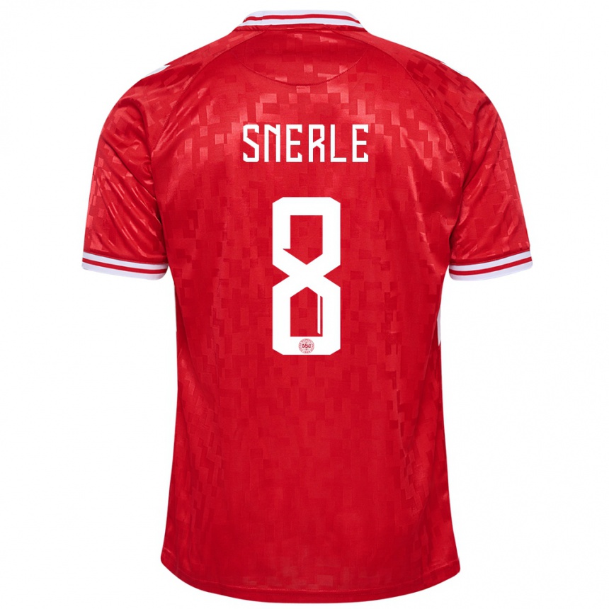 Men Football Denmark Emma Snerle #8 Red Home Jersey 24-26 T-Shirt Australia