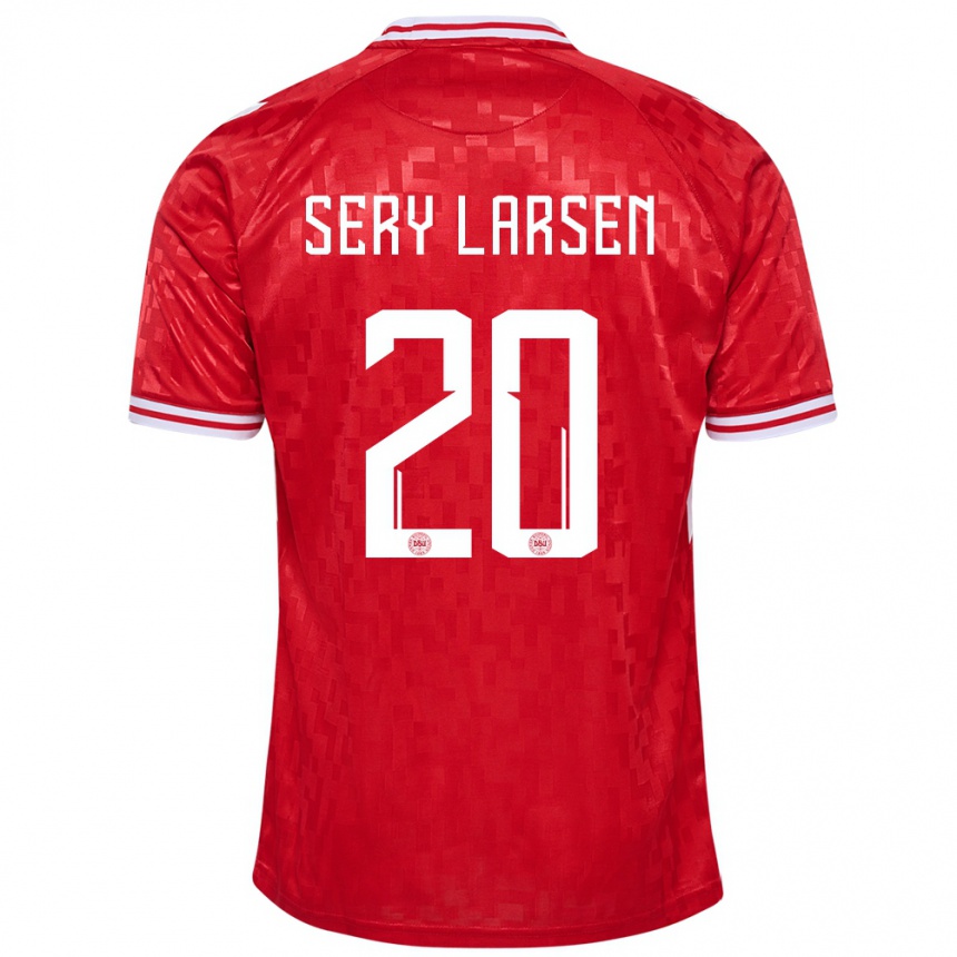 Men Football Denmark Japhet Sery Larsen #20 Red Home Jersey 24-26 T-Shirt Australia