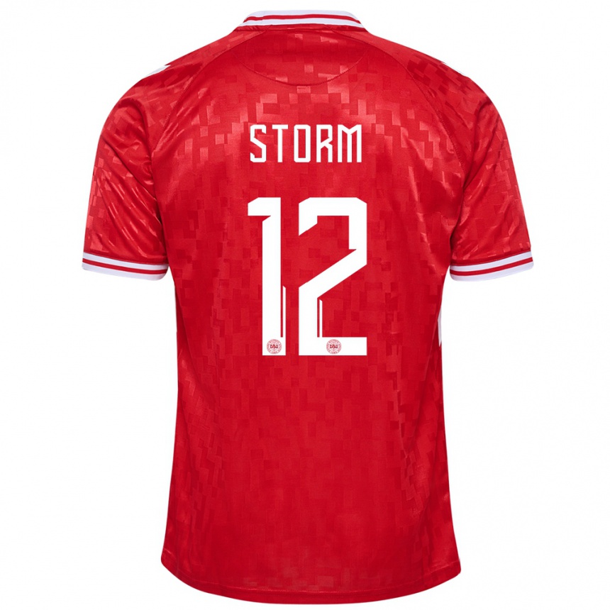 Men Football Denmark Tobias Storm #12 Red Home Jersey 24-26 T-Shirt Australia