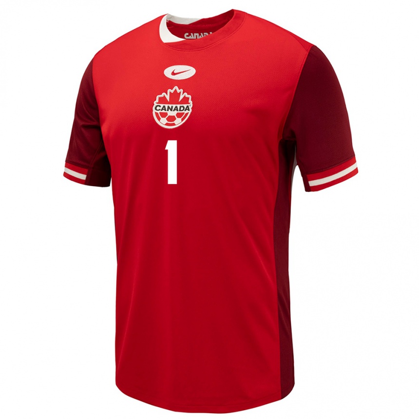 Men Football Canada Kailen Sheridan #1 Red Home Jersey 24-26 T-Shirt Australia