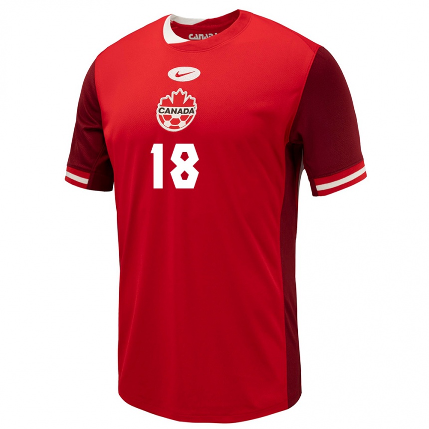 Men Football Canada Sabrina D Angelo #18 Red Home Jersey 24-26 T-Shirt Australia