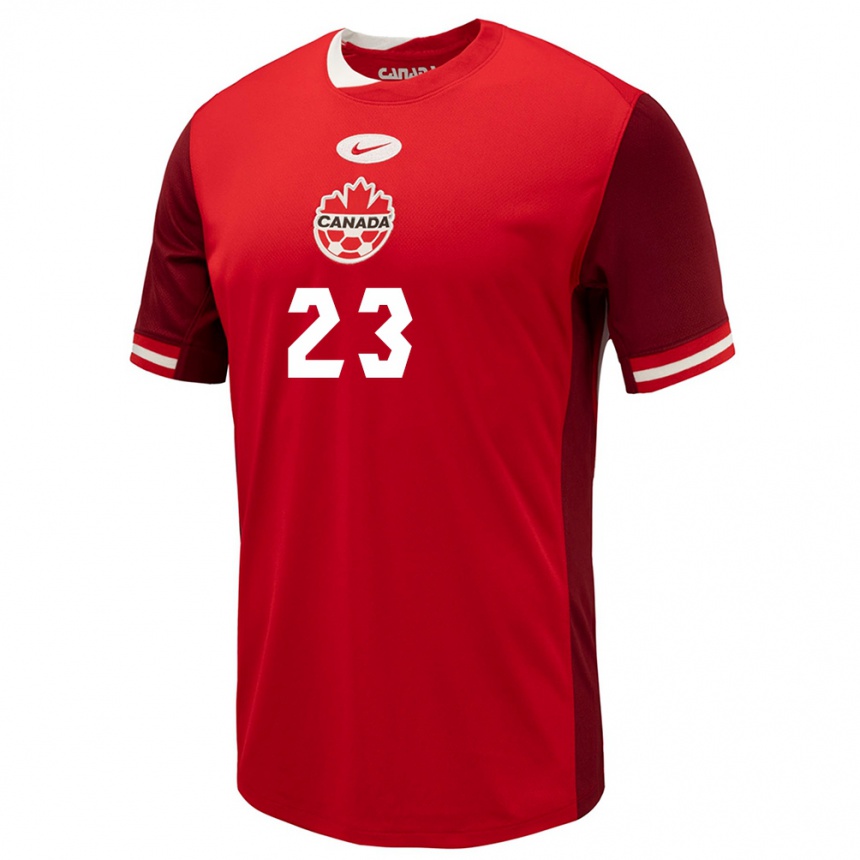 Men Football Canada Liam Millar #23 Red Home Jersey 24-26 T-Shirt Australia