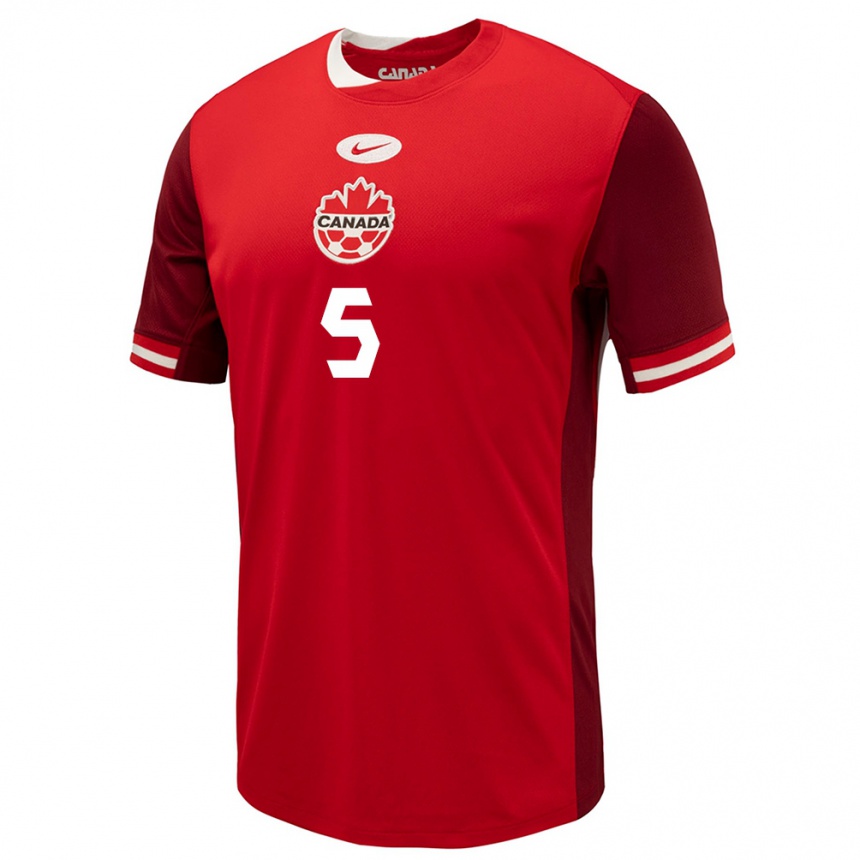 Men Football Canada Chimere Omeze #5 Red Home Jersey 24-26 T-Shirt Australia