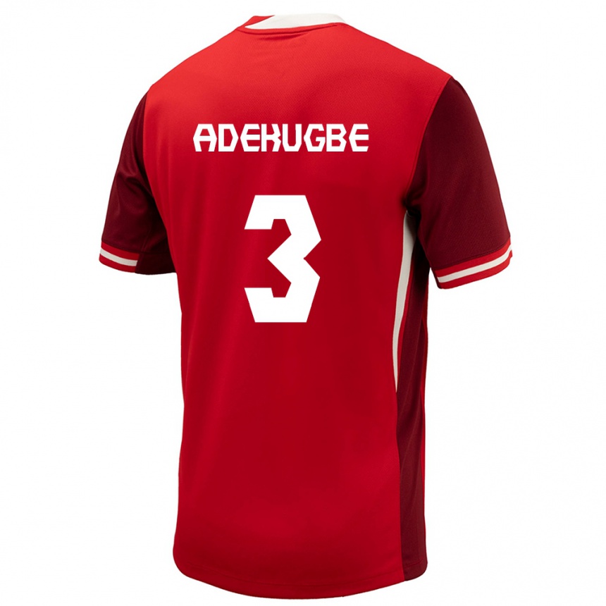 Men Football Canada Samuel Adekugbe #3 Red Home Jersey 24-26 T-Shirt Australia