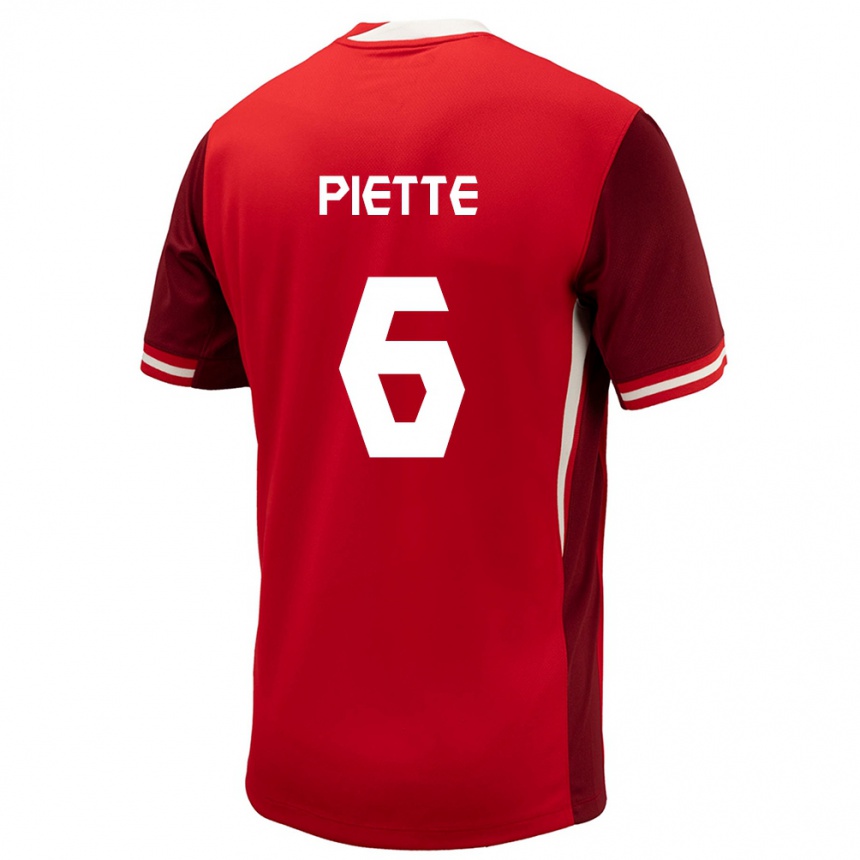 Men Football Canada Samuel Piette #6 Red Home Jersey 24-26 T-Shirt Australia