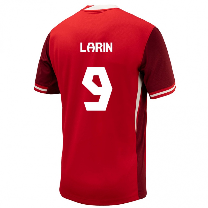 Men Football Canada Cyle Larin #9 Red Home Jersey 24-26 T-Shirt Australia