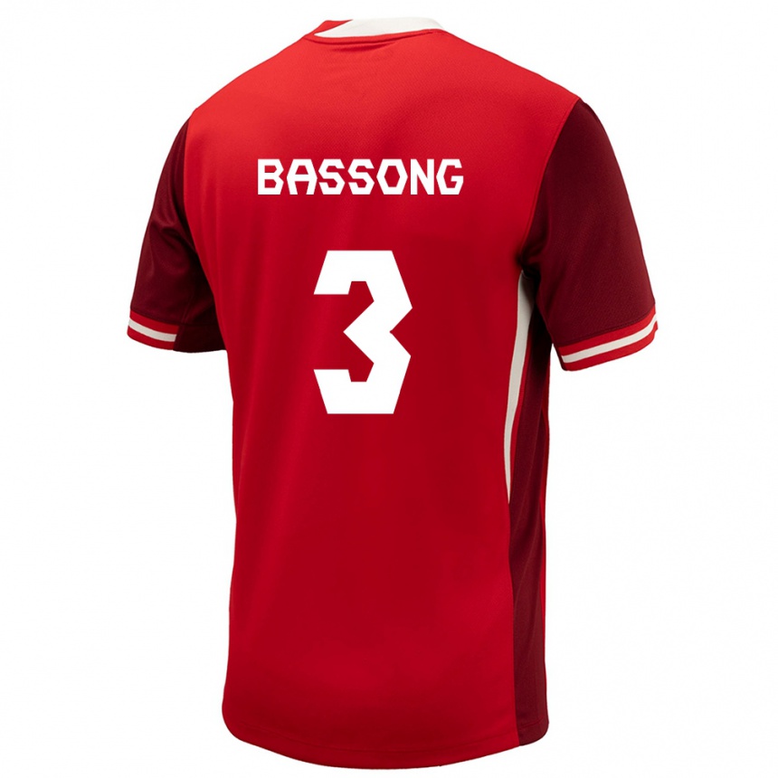 Men Football Canada Zorhan Bassong #3 Red Home Jersey 24-26 T-Shirt Australia