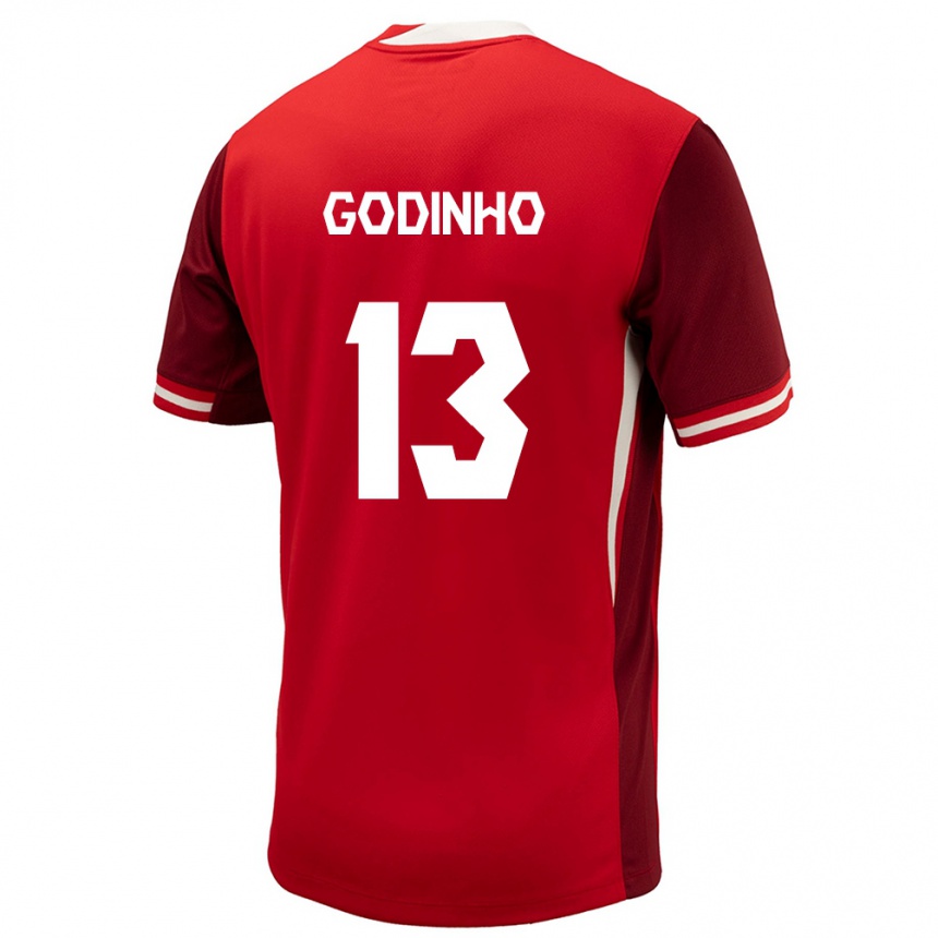 Men Football Canada Marcus Godinho #13 Red Home Jersey 24-26 T-Shirt Australia