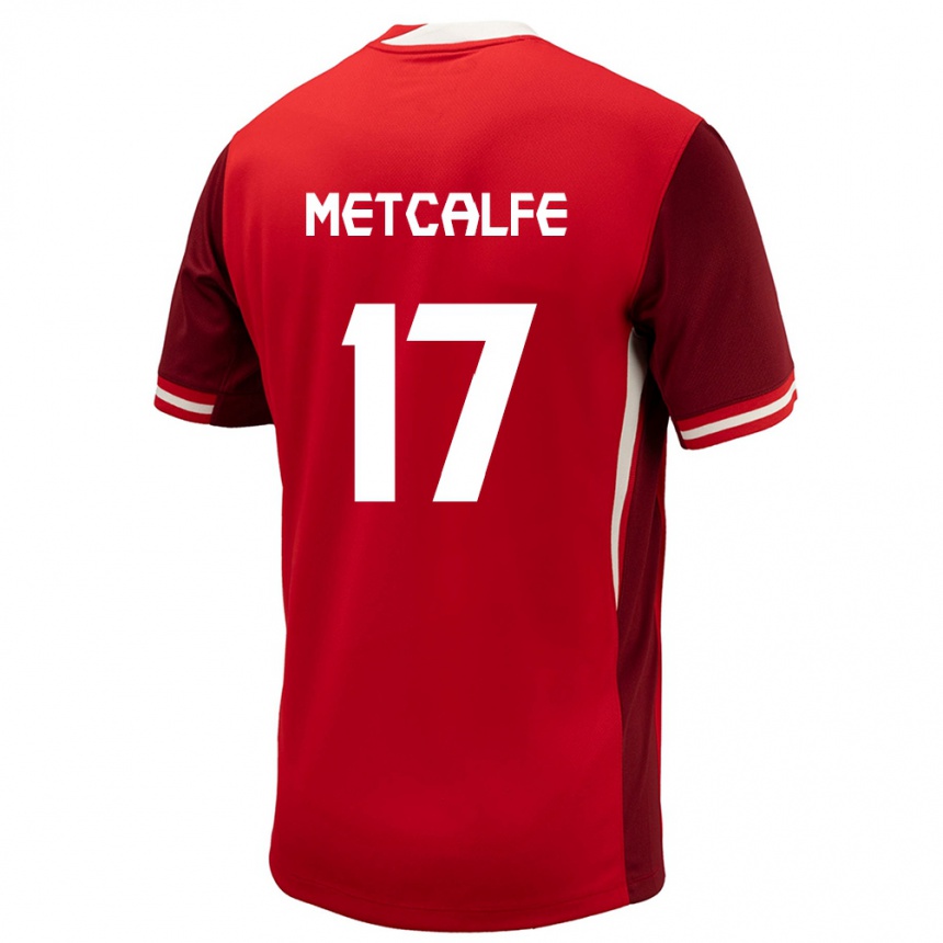 Men Football Canada Patrick Metcalfe #17 Red Home Jersey 24-26 T-Shirt Australia