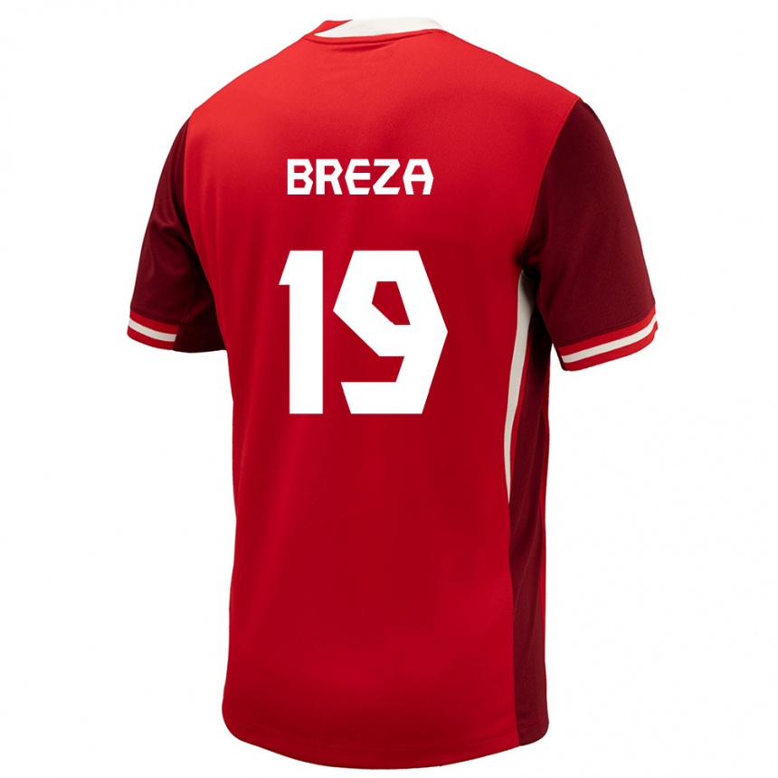 Men Football Canada Sebastian Breza #19 Red Home Jersey 24-26 T-Shirt Australia