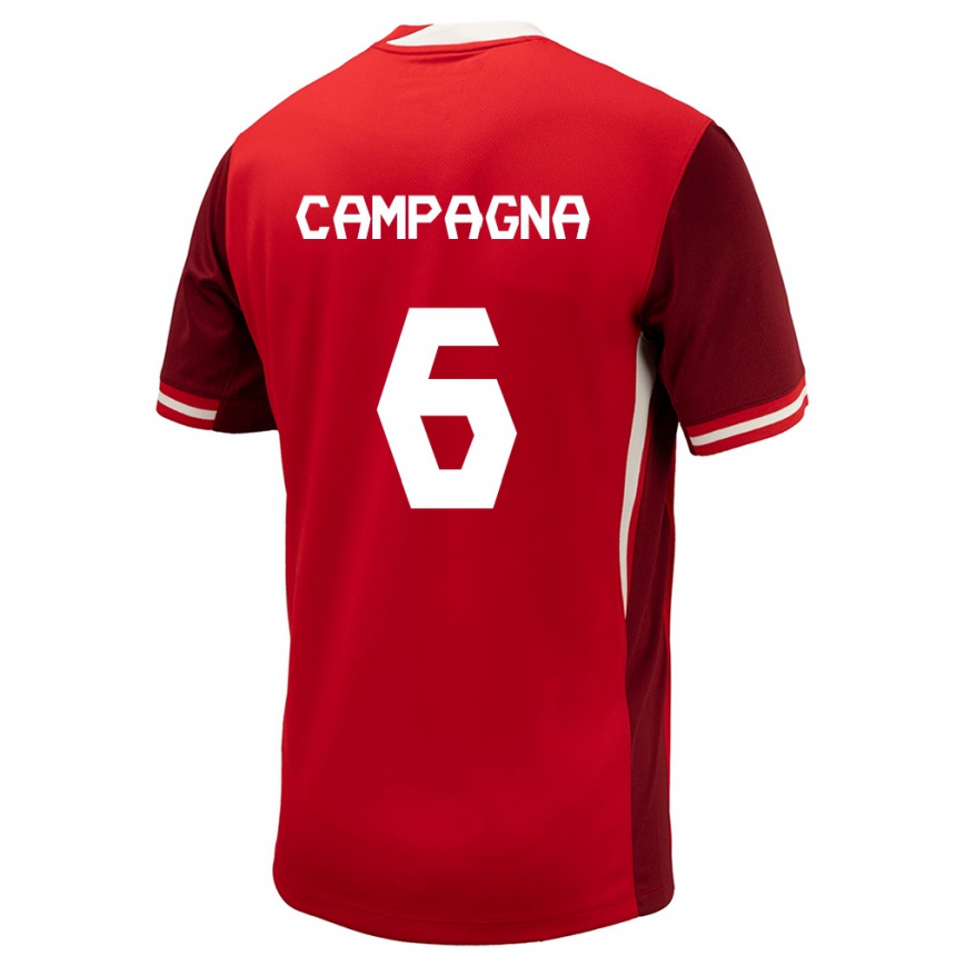 Men Football Canada Matteo Campagna #6 Red Home Jersey 24-26 T-Shirt Australia