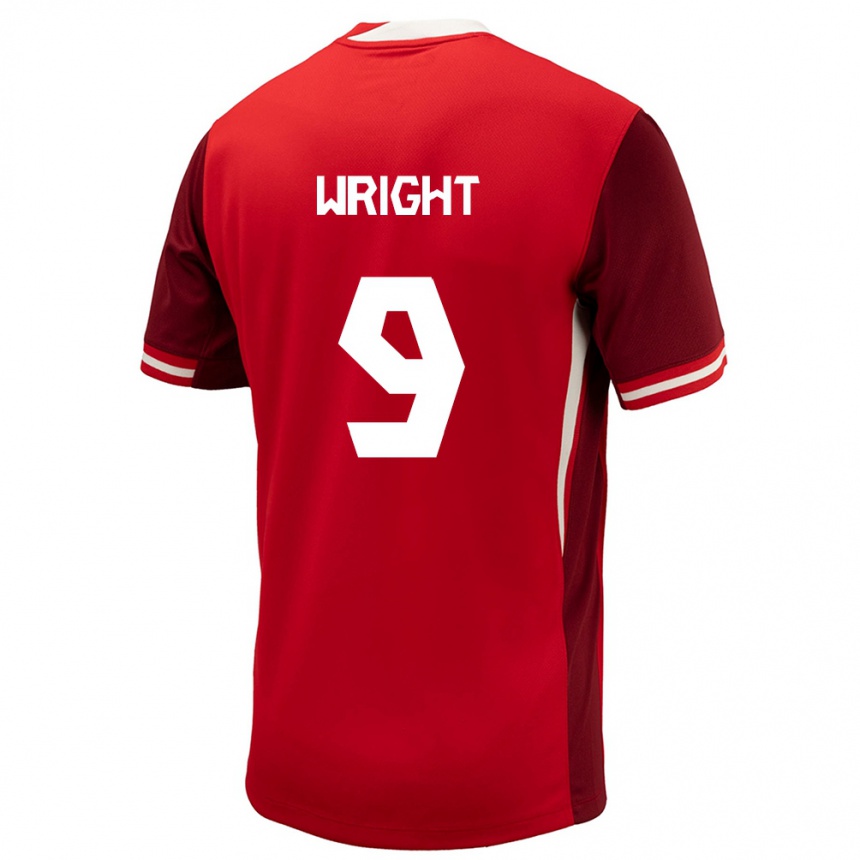 Men Football Canada Lowell Wright #9 Red Home Jersey 24-26 T-Shirt Australia